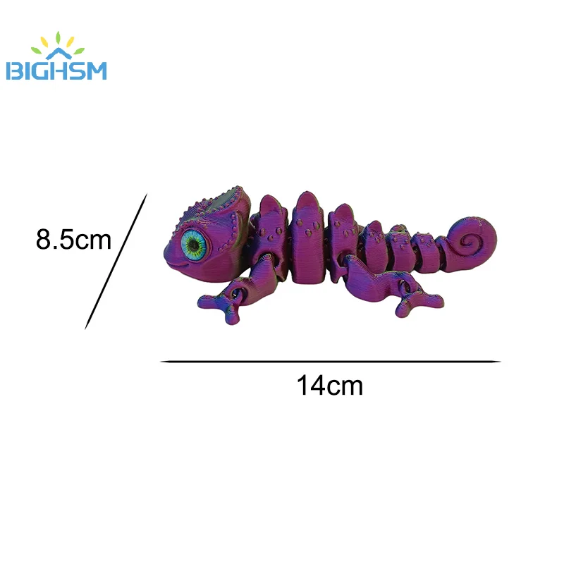 3D การพิมพ์ Chameleon รูป Multijoint เคลื่อนย้ายได้จําลอง Eye Dragon เครื่องประดับอุปกรณ์เสริมตกแต่งห้องนั่งเล่นของเล่นเด็ก