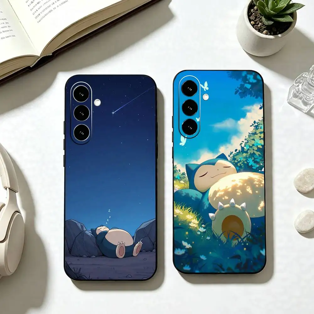 Game For p-Pokemons Snorlax  Phone Case For Samsung Galaxy A73,A72,A71,A70,A53,A52,A51,Soft Silicone Black Cover