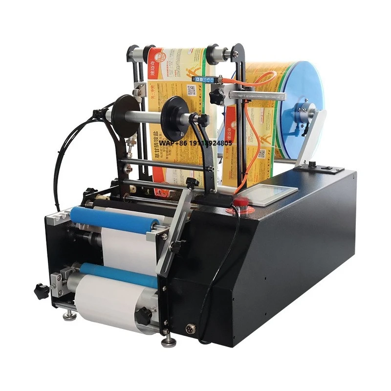 

Semi Automatic Industrial Vial Food Can Round Bottle Sticker Labeling Machine