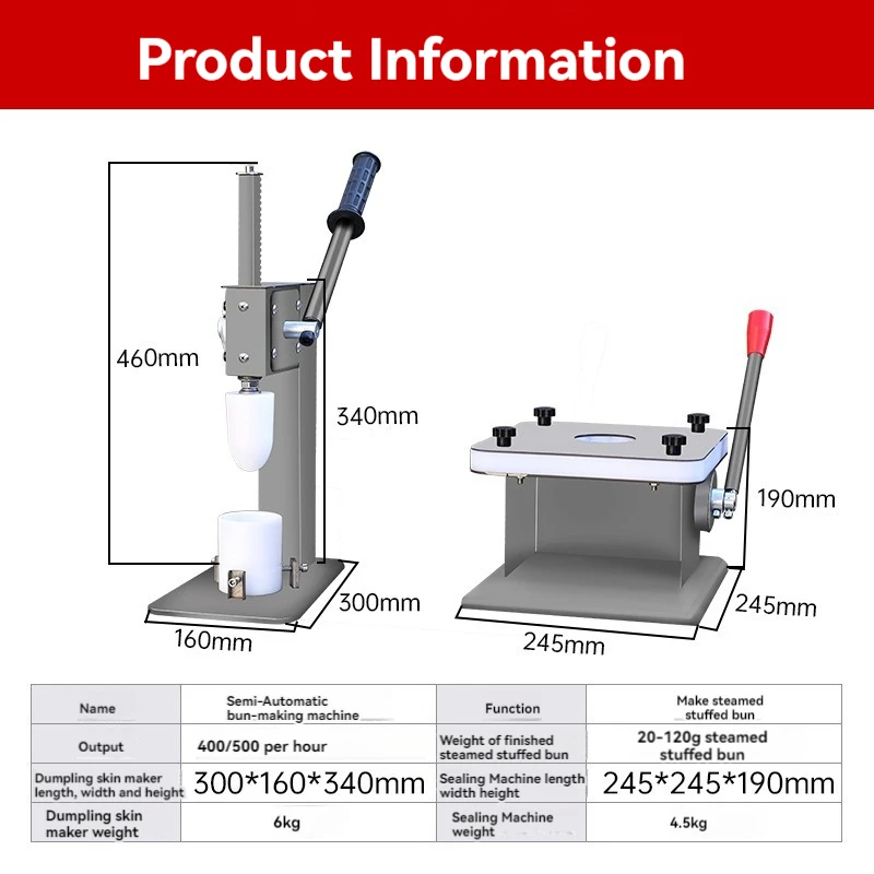 Machine à sceller les petits pains farcis à la vapeur, Baozi, acier inoxydable, manuel, commercial