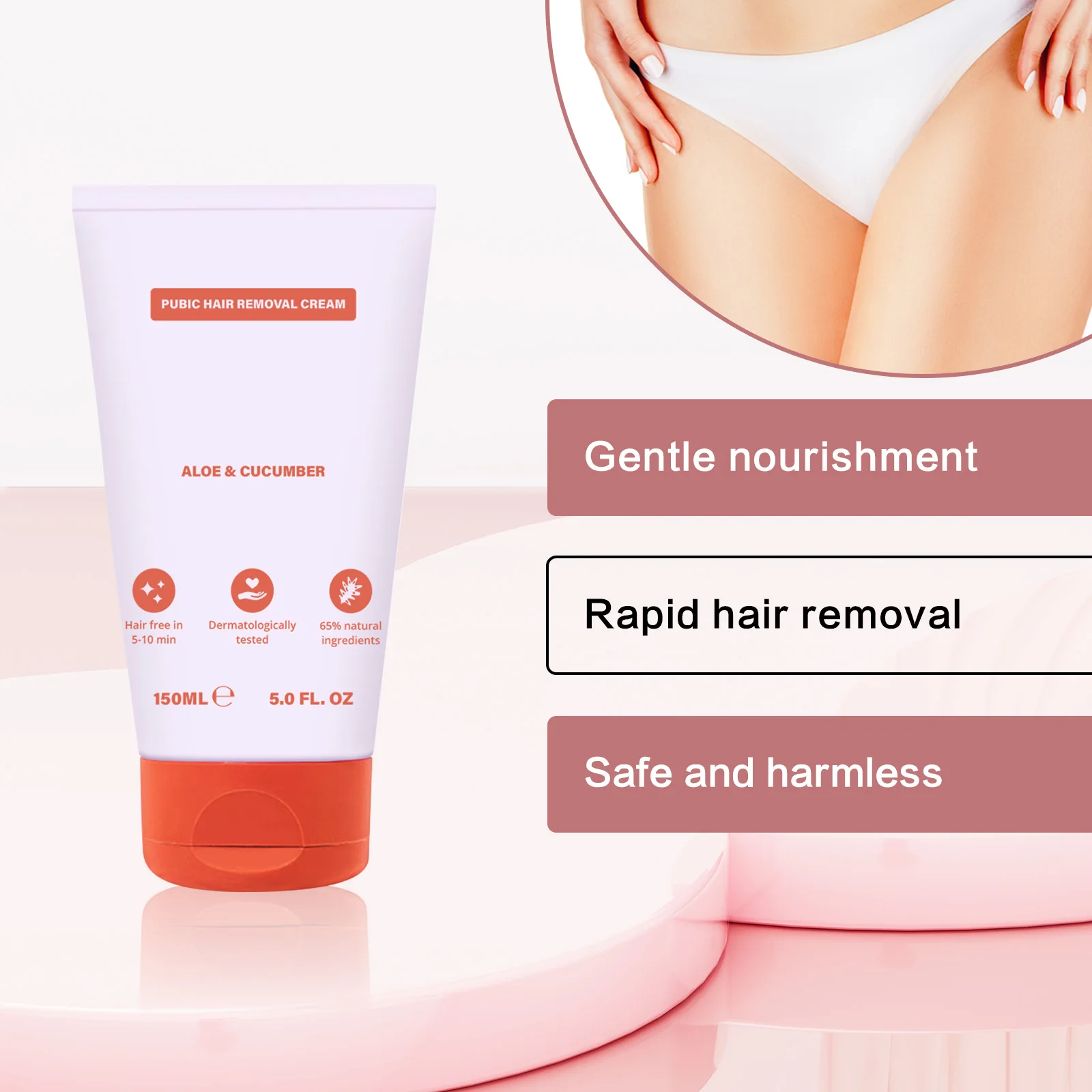 150 ml professionelles Haarentfernungscreme-Set mit Schaber, beruhigendem und schnellem Haarentferner