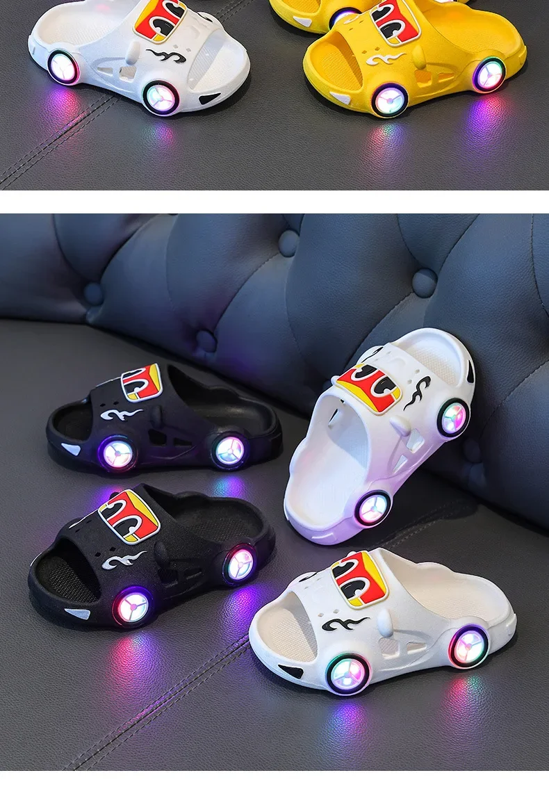 Neue 2026 Kinder-LED-Slipper für den Sommer, Outdoor, beidseitig tragbar, rutschfest, niedliche kleine Kindersandalen, Jungen-Slipper für Zuhause. – Detail 18