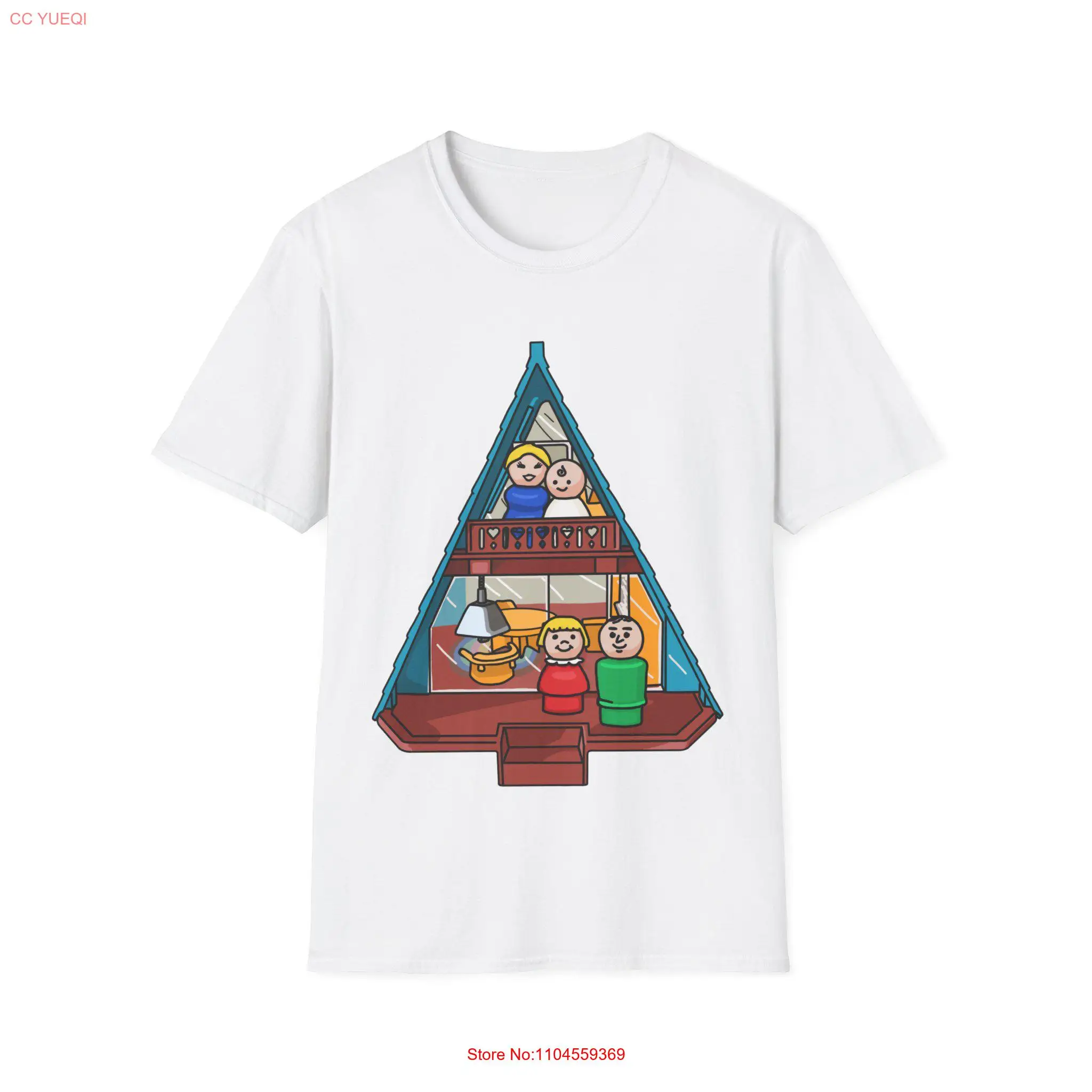 

Футболка в мягком стиле Little People Family In Their A Frame House с длинными или короткими рукавами