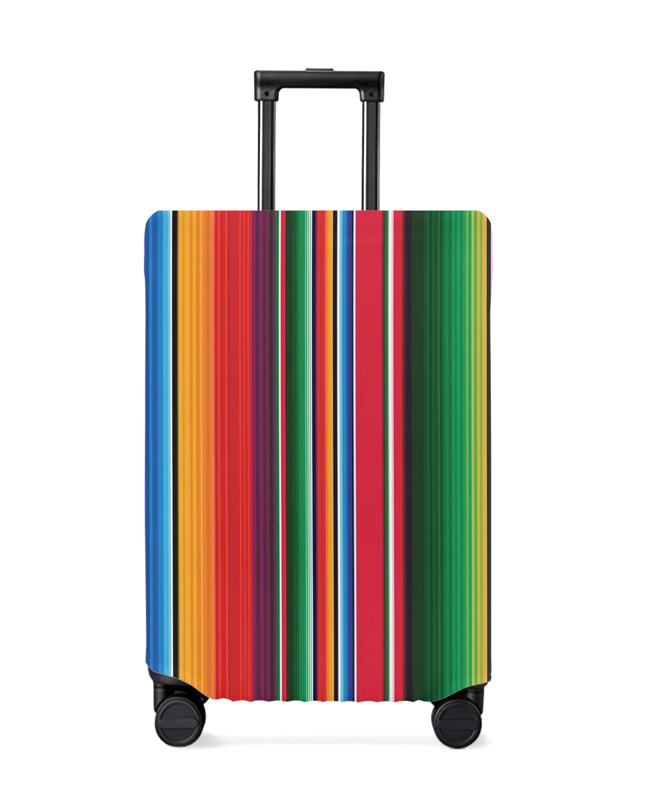 

Colorful Mexican Stripes Luggage Cover Stretch Suitcase Protector Baggage Dust Case Cover for 18-32 Inch Travel Suitcase Case