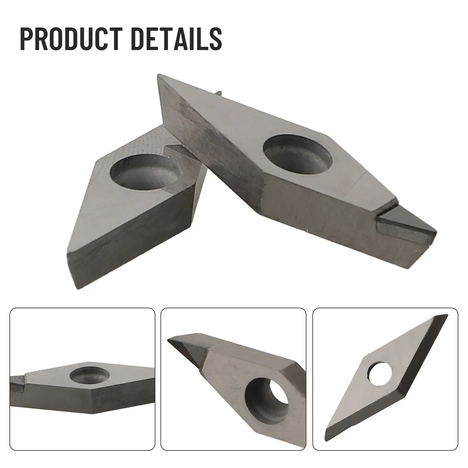 2pcs Diamond-Blades For VCMT1604/1103 PCD/CBN Diamond-Tipped Turning Insert CNC Lathe Cutter Power Tools Parts