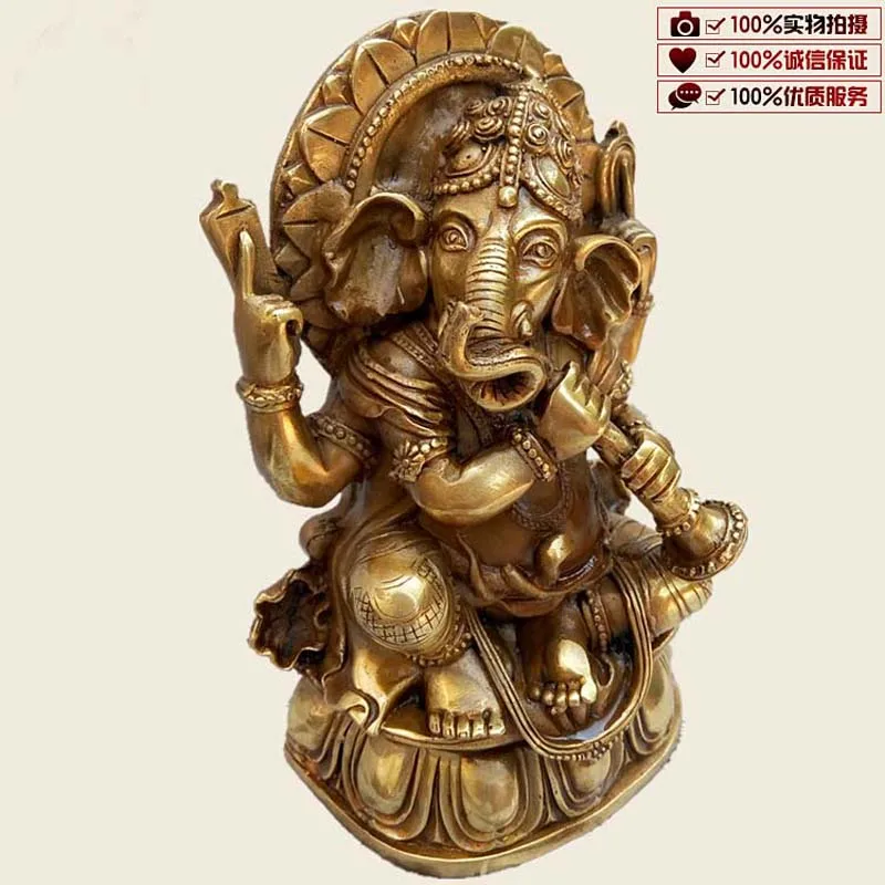 2023 Southeast Asia Indonesia Thailand India COPPER GANESH Elephant God of wealth buddha family Recruit wealth good luck statue