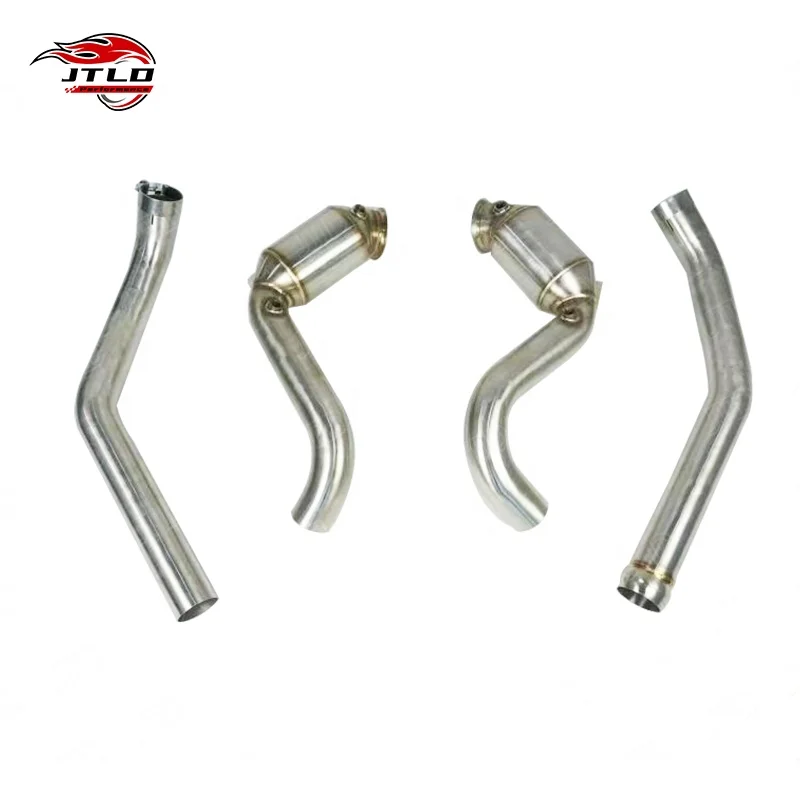 JTLD Stainless Steel Exhaust Muffler Polished Downpipe For Aston Martin Vantage V8 4.0 2020 Performance Exhaust Pipes