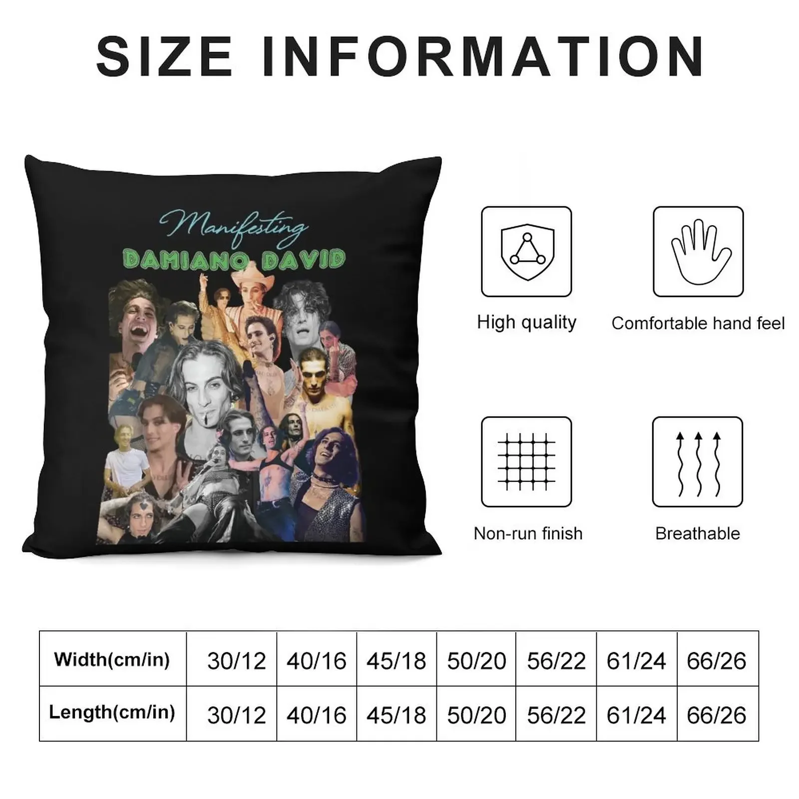 Manifesting Damiano David Throw Pillow Sofa Cushions Covers Pillows Aesthetic Cushion Child christmas pillowcases pillow