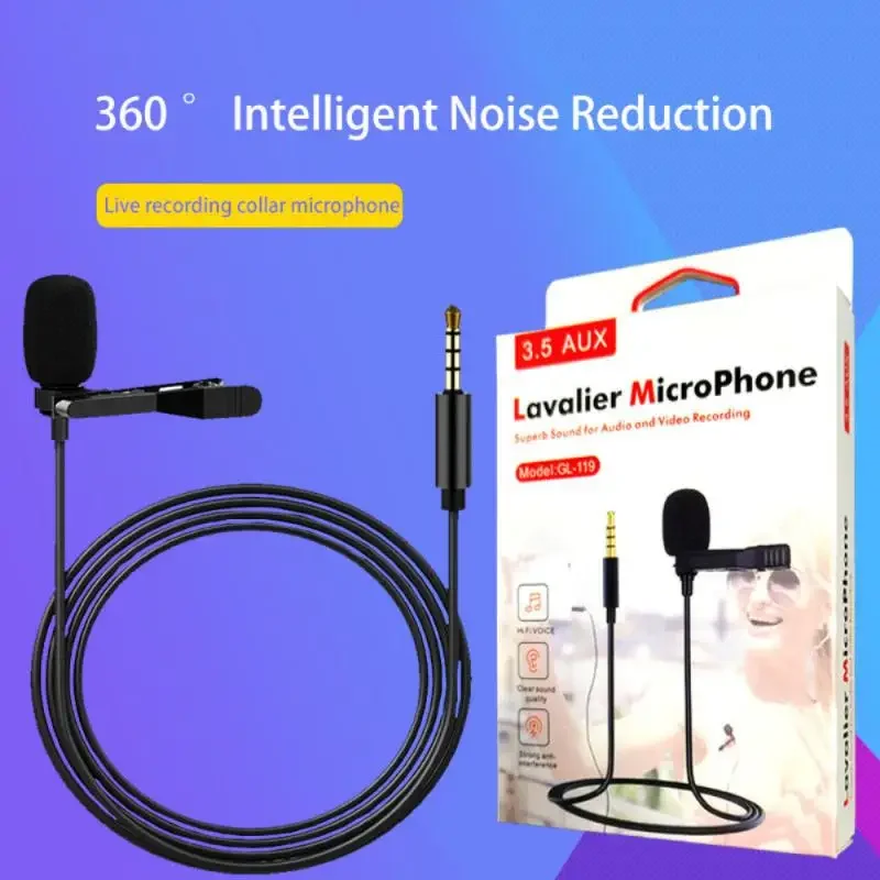 Lavalier التلبيب ميكروفون هيئة التصنيع العسكري عروة للهاتف أندرويد المحمول الخليوي الكمبيوتر السلكية صغيرة التعادل USB مايكرو صغير ميكروفون سيارة صغيرة مايك