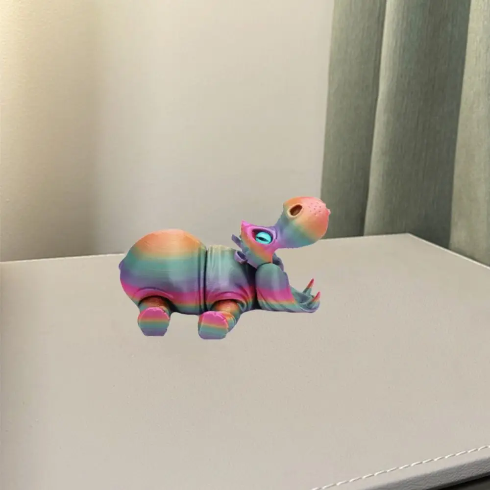 PLA Nilpferd-Bastelornamente, sensorisches Spielzeug, realistische Tiere, 3D-gedruckte Nilpferd-Figuren, Mini-Bastelarbeiten