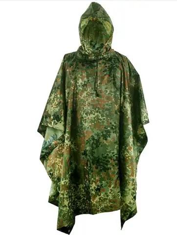 야외 비옷 위장 남성 Flecktarn 녹색 CP 210*140CM
