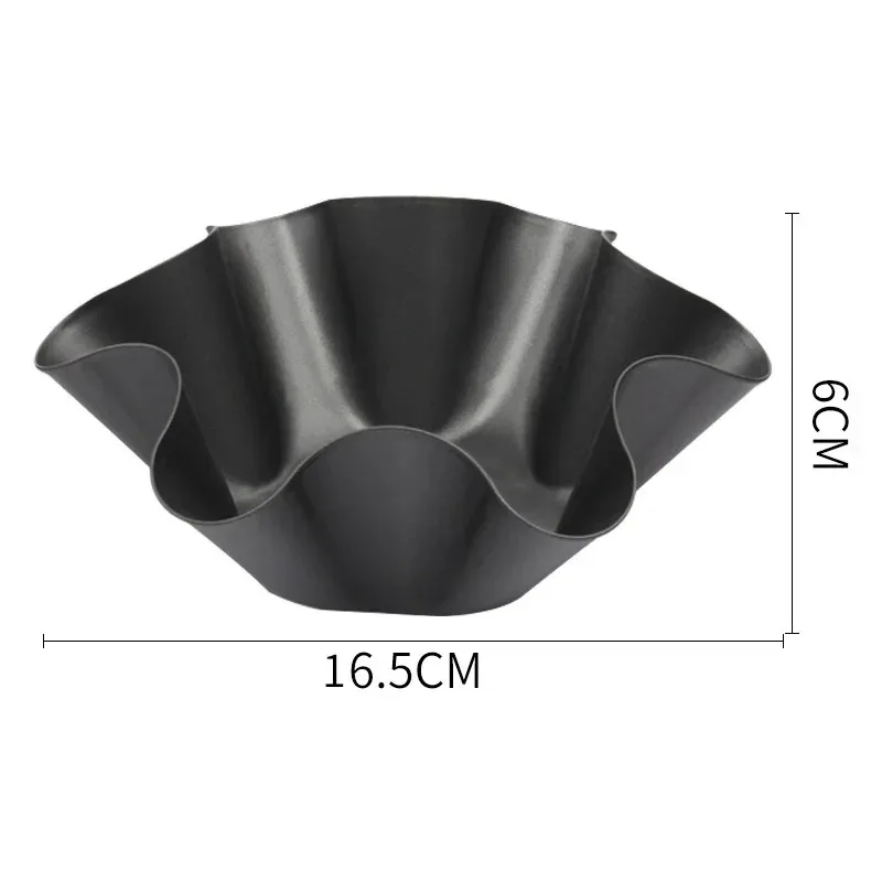 1pc Pack 6 Petal Non-stick Fluted Pan Taco Salad Bowl Pans Maker Egg Tart Mold Flower Baking Molds Brioche Mold