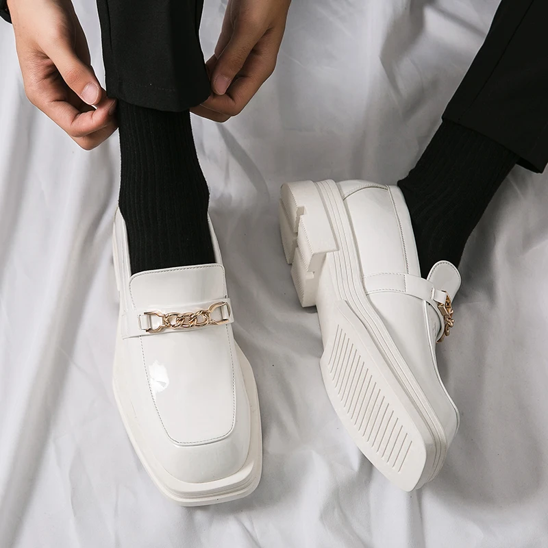 

Летние роскошные лоферы на толстой подошве, мужские новые кожаные туфли итальянского бренда, высококачественные мокасины, мужские свадебные туфли, повседневная обувь