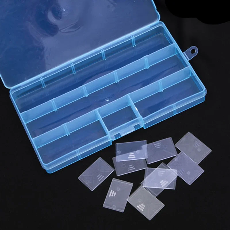 1pcs Clear Nail Art Empty Storage Case Box Nail Glitter Rhinestone Crystal Bead Display Adjustable Plastic Container Box 15 Grid