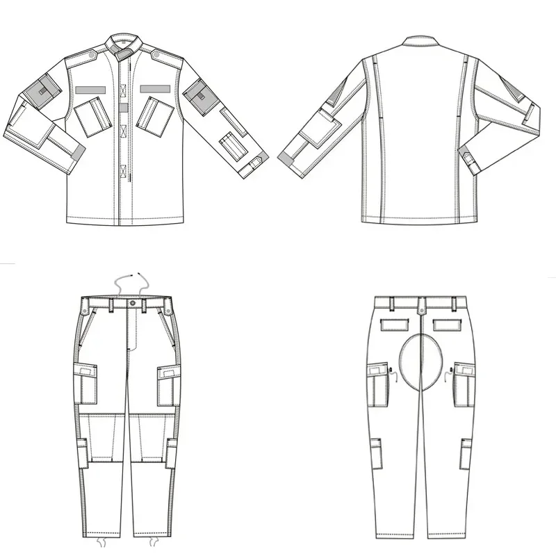 2026 Tactical Camo ACU Uniform Men 2Pcs Set Durable Wear-Resistant Training Security Duty Uniforms