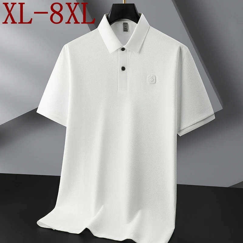 

8XL 7XL 6XL 2025 Новая летняя хлопковая дышащая рубашка поло высшего класса Мужская одежда Элитный бренд Мужские рубашки Модные поло с вышивкой