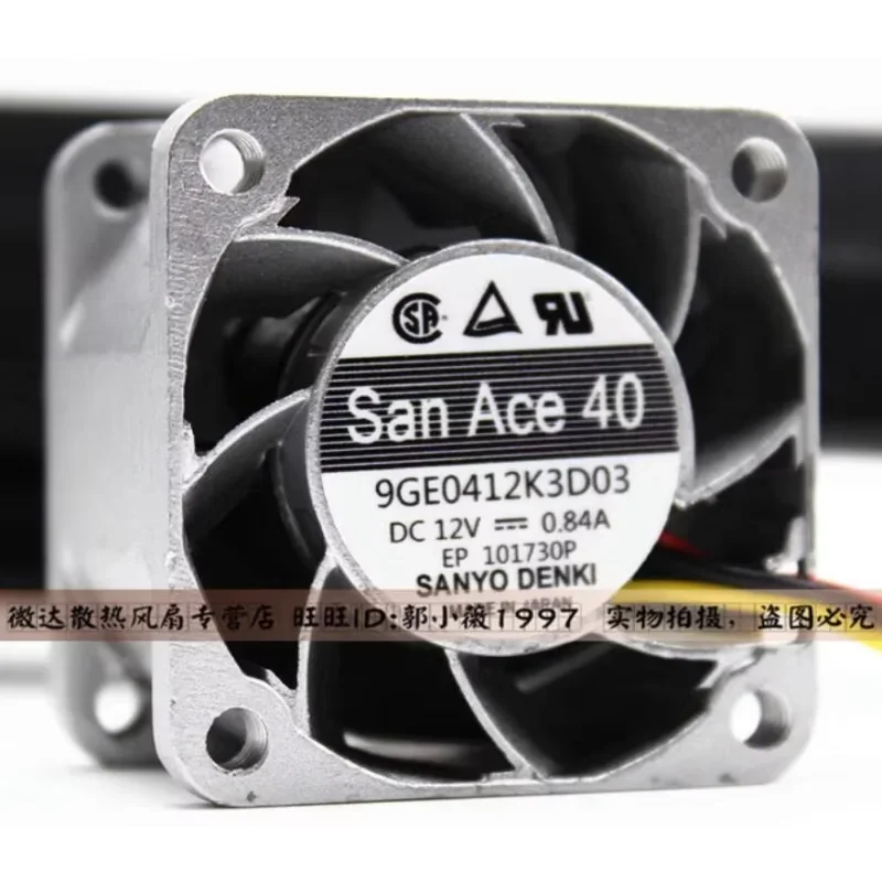 

Вентилятор охлаждения сервера SANYO DENKI 9GE0412K3D03 DC 12V 0.84A 40x40x28мм, 3-проводной