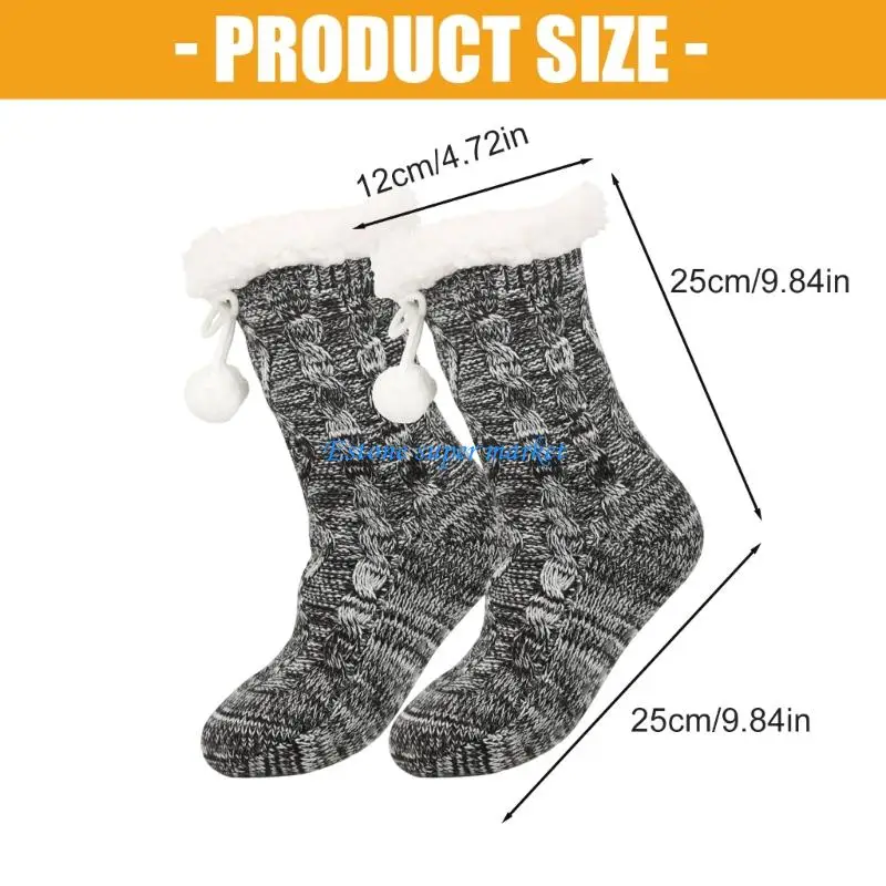 090B جوارب شتوية للأمهات مع نسيج أكريليك عازل للحرارة للنساء الحوامل راحة منزلية ودعم الدورة الدموية #6