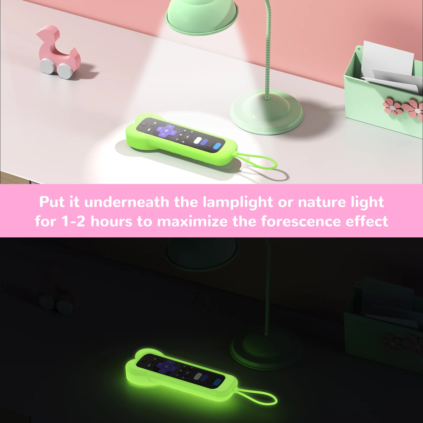 لطيف الحب القلب تصميم سيليكون غطاء لجهاز التحكم عن بعد ل Roku TV TCL HISENSE Express Streaming Stick 4K Premiere Streambar #4