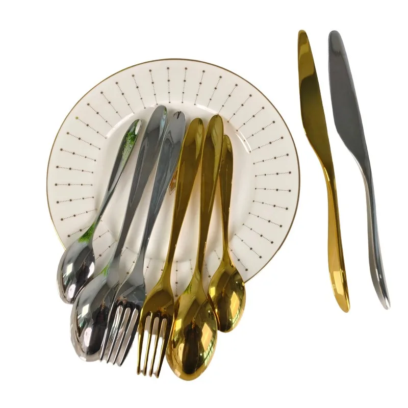 

Thickened stainless steel steak knife and fork spoon set Western knife and fork tableware set