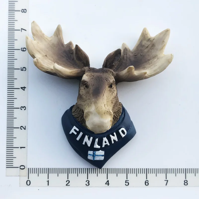 

Finnish Deer Creative Fridge Magnet Cultural Flavor Message Sticker Tourist Souvenir Resin Craft Decoration