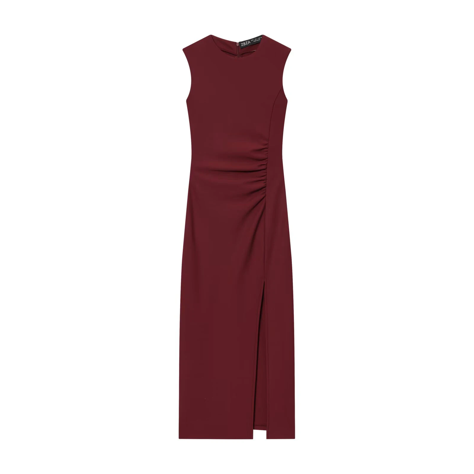 Europäischer und amerikanischer Winterstil, neues Damen-Slim-Fit-Rundhalsausschnitt, langer Rock, plissiertes, ärmelloses Kleid aus Kreppstoff