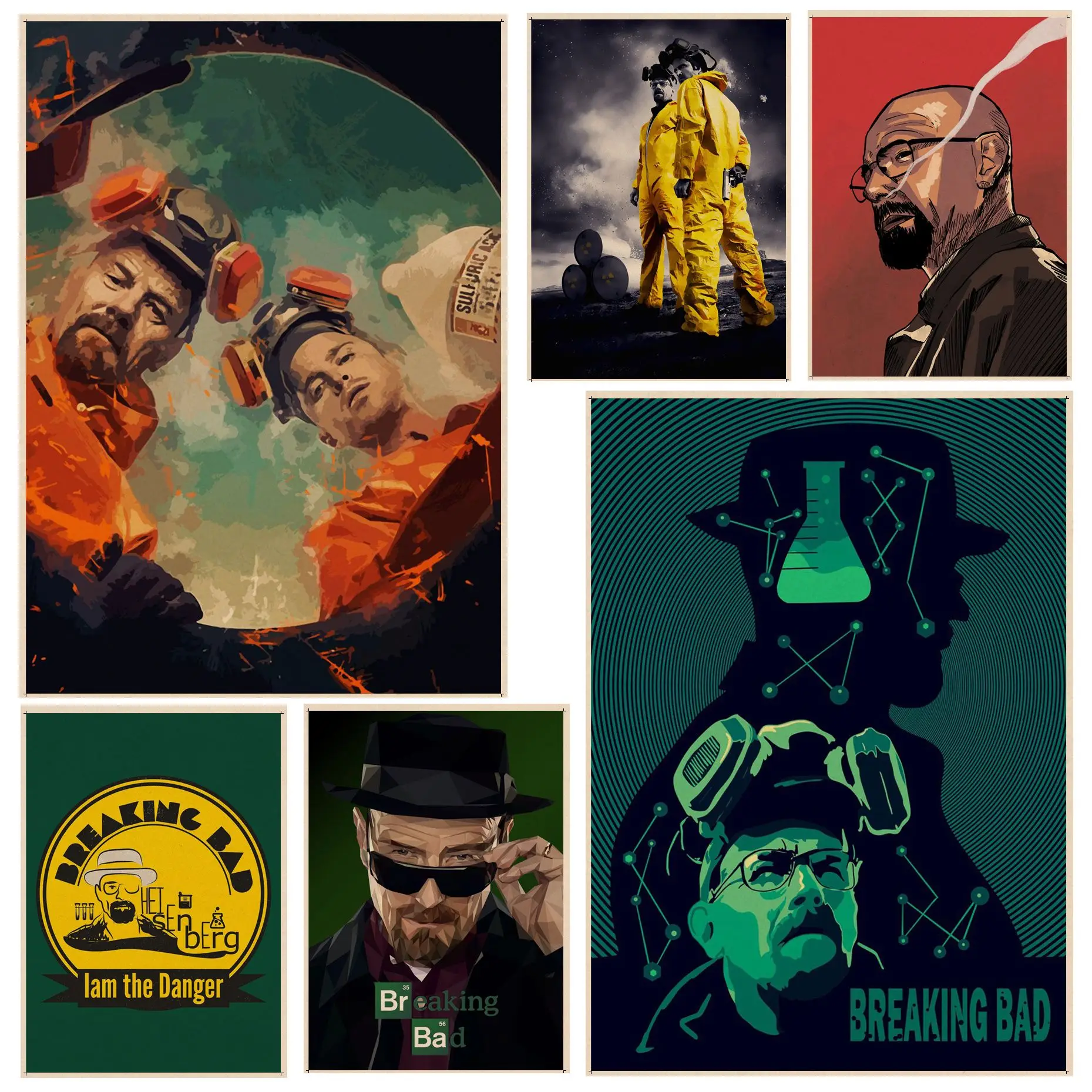 Breaking Bad Movie Posters Decoracion Painting Wall Art Kraft Paper Aesthetic Art Wall Painting