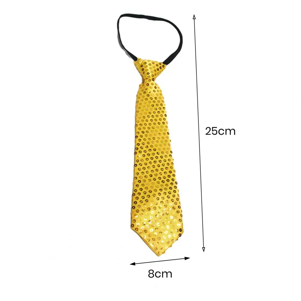 Elastic Band Tie Elegant Men's Sequin Necktie for Formal Business Style with Adjustable Elastic Band Lightweight for Performance