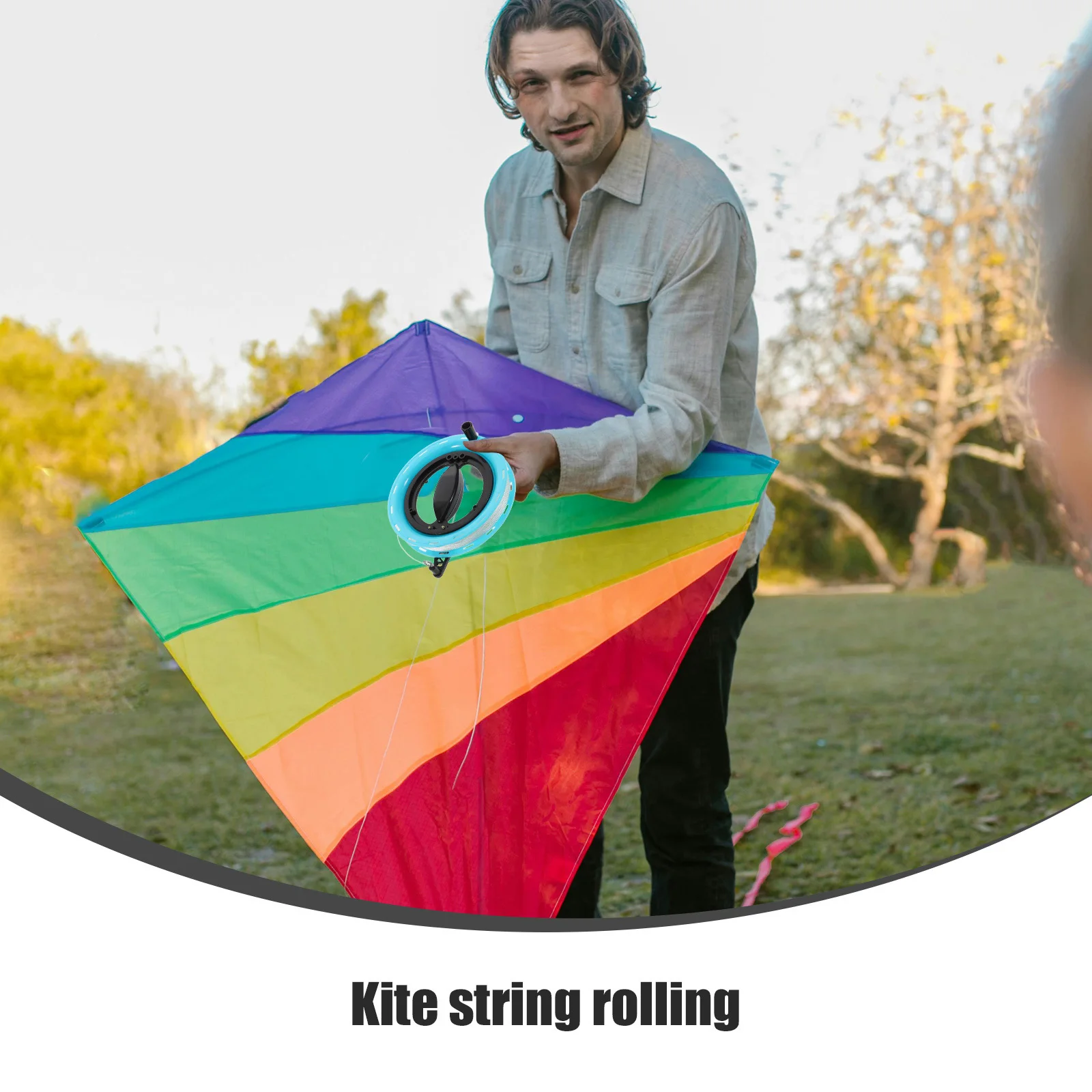 Kite String Spool Handwiel met 100M hoge sterkte lijn Gladde omgekeerde functie Hol lichtgewicht ontwerp Outdoor Kite