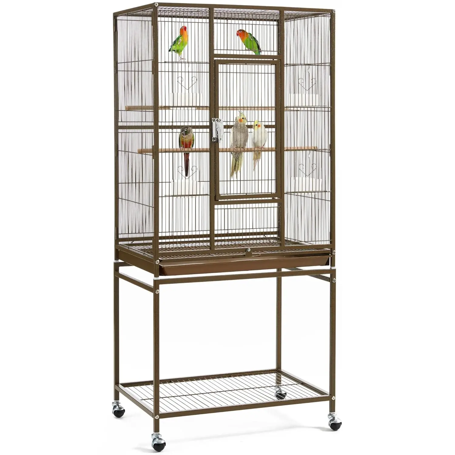 

Wrought Iron Standing Large Parrot Parakeet Flight Bird Cage with Stand for Small Parrot Cockatiel Sun Parakeet, Customized