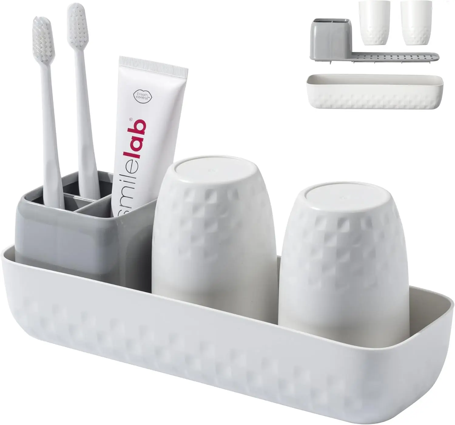 

Toothbrush Holder for Bathrooms, Organizer Countertop for Toothbrush Storage, and Toothpaste Holders Set w