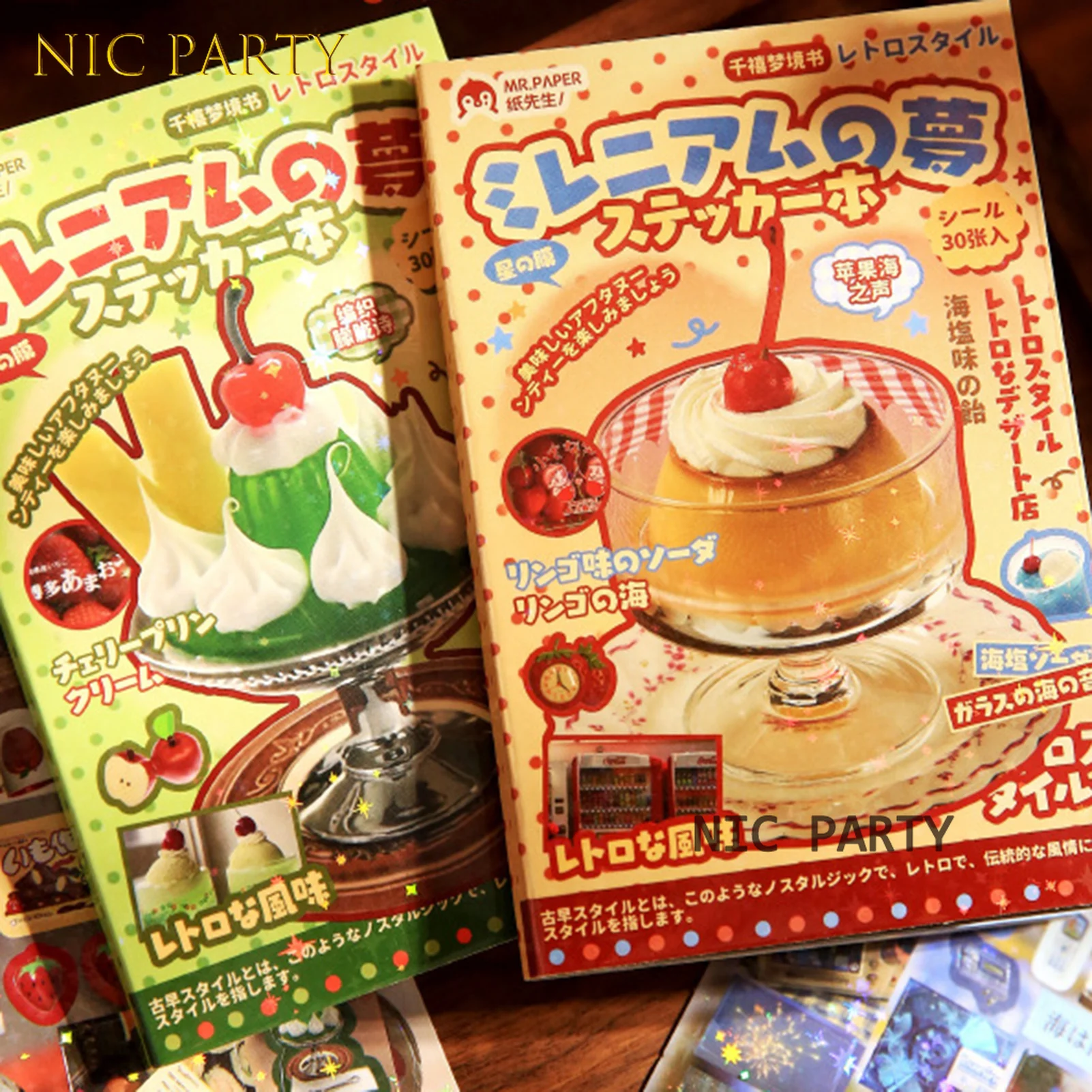 Libro de pegatinas de dibujos animados Kawaii, película brillante de estilo japonés, libro de pegatinas troqueladas, álbum de recortes hecho a mano, estético para niños, regalo неš