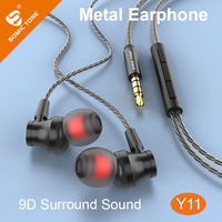 SOMIC TONE Wired Earphone Bass Stereo Music Headphones With Mic Headset 3.5mm Jack Metal In Ear Earbuds For Phone PC Computer