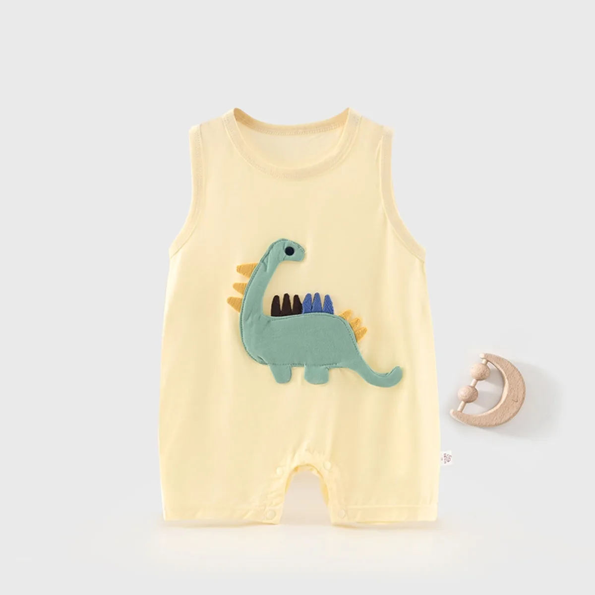 Infant Lyocell Breathable Cartoon Bodysuit 6-24M Baby Boy Girl Summer Lightweight Comfy One-piece Toddler Soft Sleeveless Onesie
