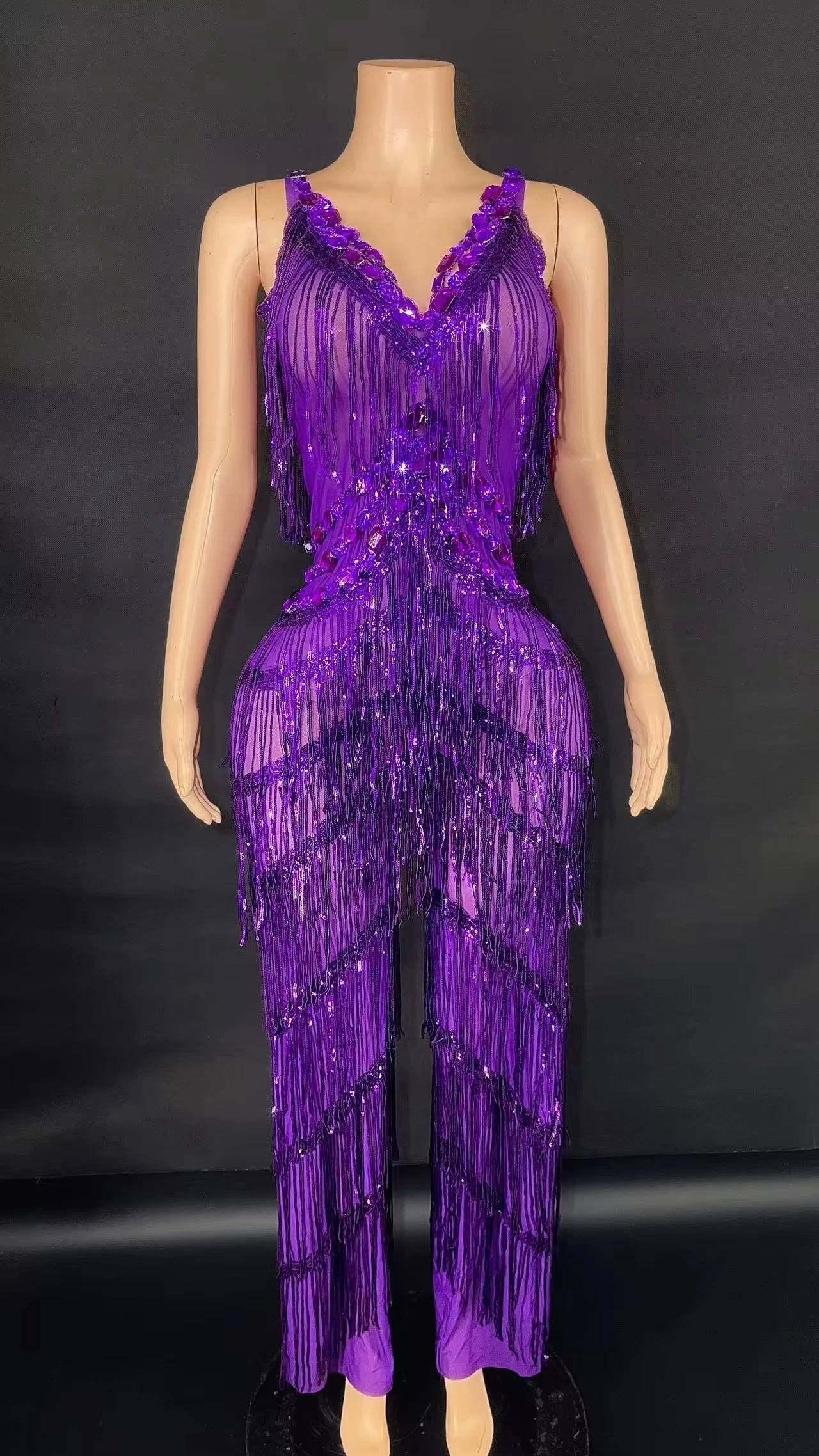 ZD Ärmellose Strampler Frauen Overall Mode Chic Frau Overall Mit Quasten Party Overall für Club