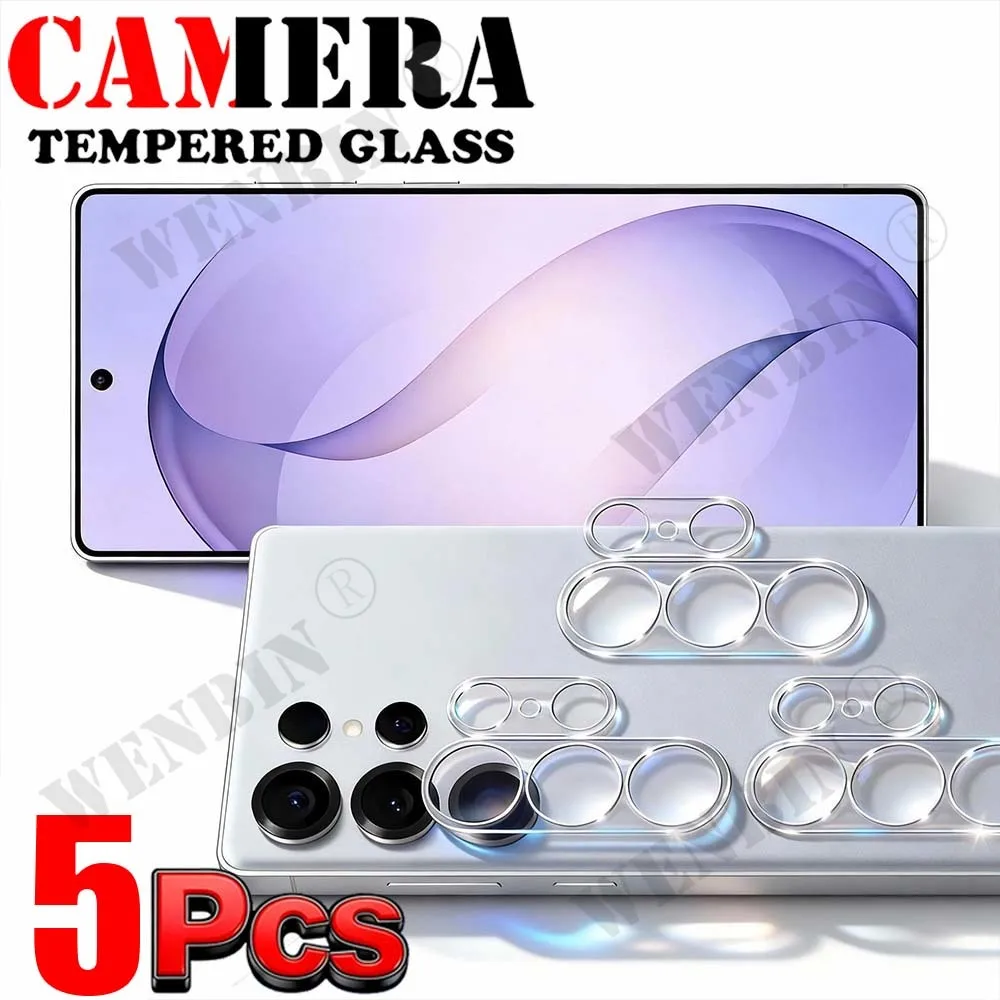

Защитное стекло для камеры (5 шт.) для Samsung S26 Ultra, полноэкранное защитное стекло для Galaxy S25 S24 A57 A37 A17, пленка для камеры