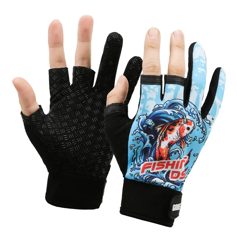 

Manufacturers supply breathable dew three-finger fishing gloves wear-resistant sweat-absorbing dew three-finger luya cycling thi