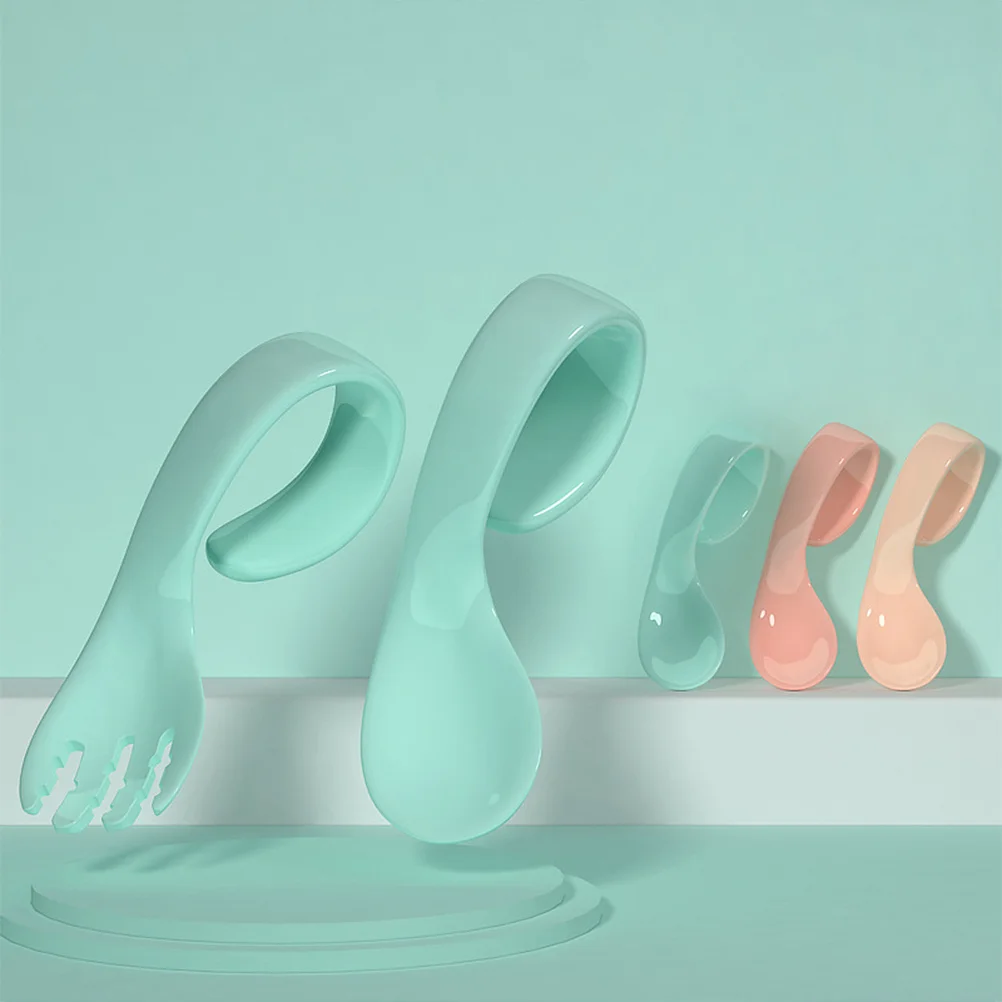 

4 шт., набор детских ложек и вилок, безопасный материал из полипропилена, противоскользящая ручка, эргономичная посуда для малышей, обучающая посуда, инструменты для кормления