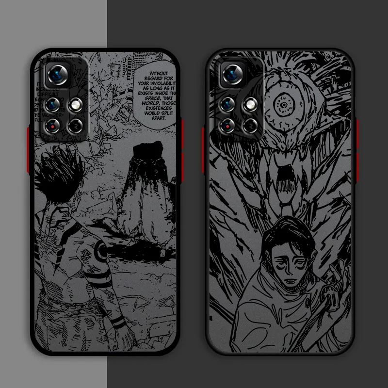 Jujutsu Kaisen Megumi Yuta Phone Case For Redmi Note 13 12 11 10 Pro Plus Pro S T 5G Matte Frosted Translucent Cover