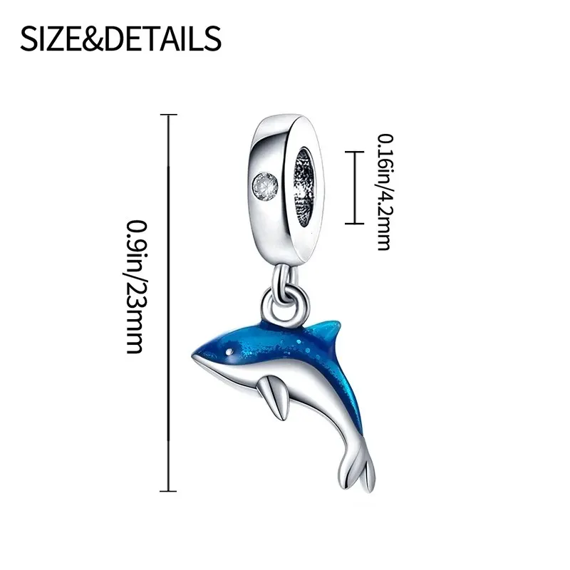 Two Pieces Silver-plated Whale Pendant Charms Fit 3MM Snake Bone Bracelet DIY Beads Fashion For Women Jewelry Gift