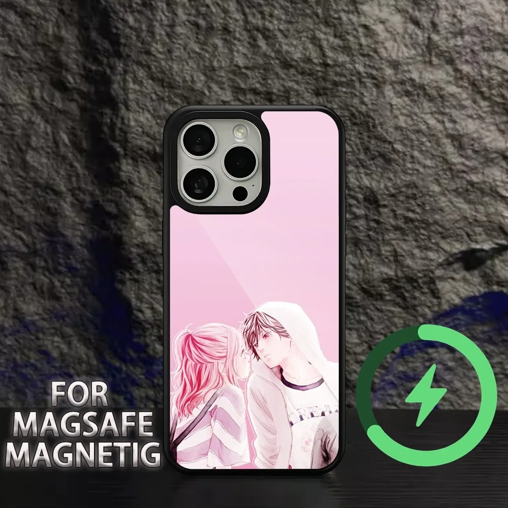 Ao Haru Ride Love Printed  Phone Case For iPhone 11 12 13 14 15 Plus Pro Max Charging  Magsafe Magnetic Wireless Cover