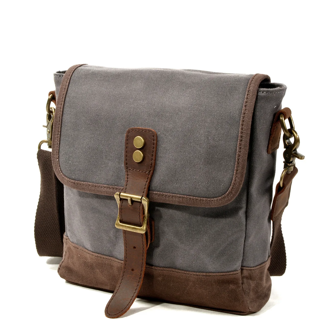 Nouveau sac à bandoulière en toile cirée pour hommes, sac messager de style rétro pour les loisirs en plein air et les voyages légers