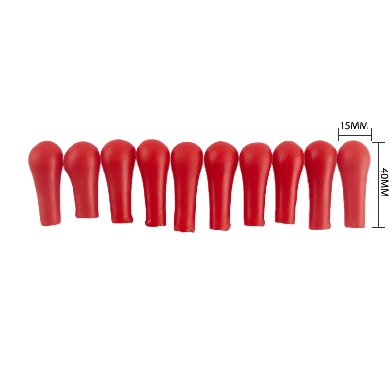 Lâmpada de borracha vermelha cabeça caindo garrafa, inserir pipeta, laboratório suprimentos, 10pcs