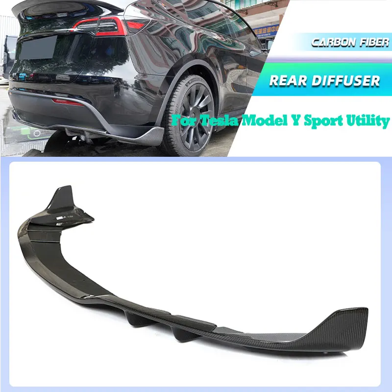 

Задний бампер автомобиля из углеродного волокна, диффузор, спойлер для Tesla Model Y Sport Utility, 4-дверный гоночный задний фартук 2019-2021, губа