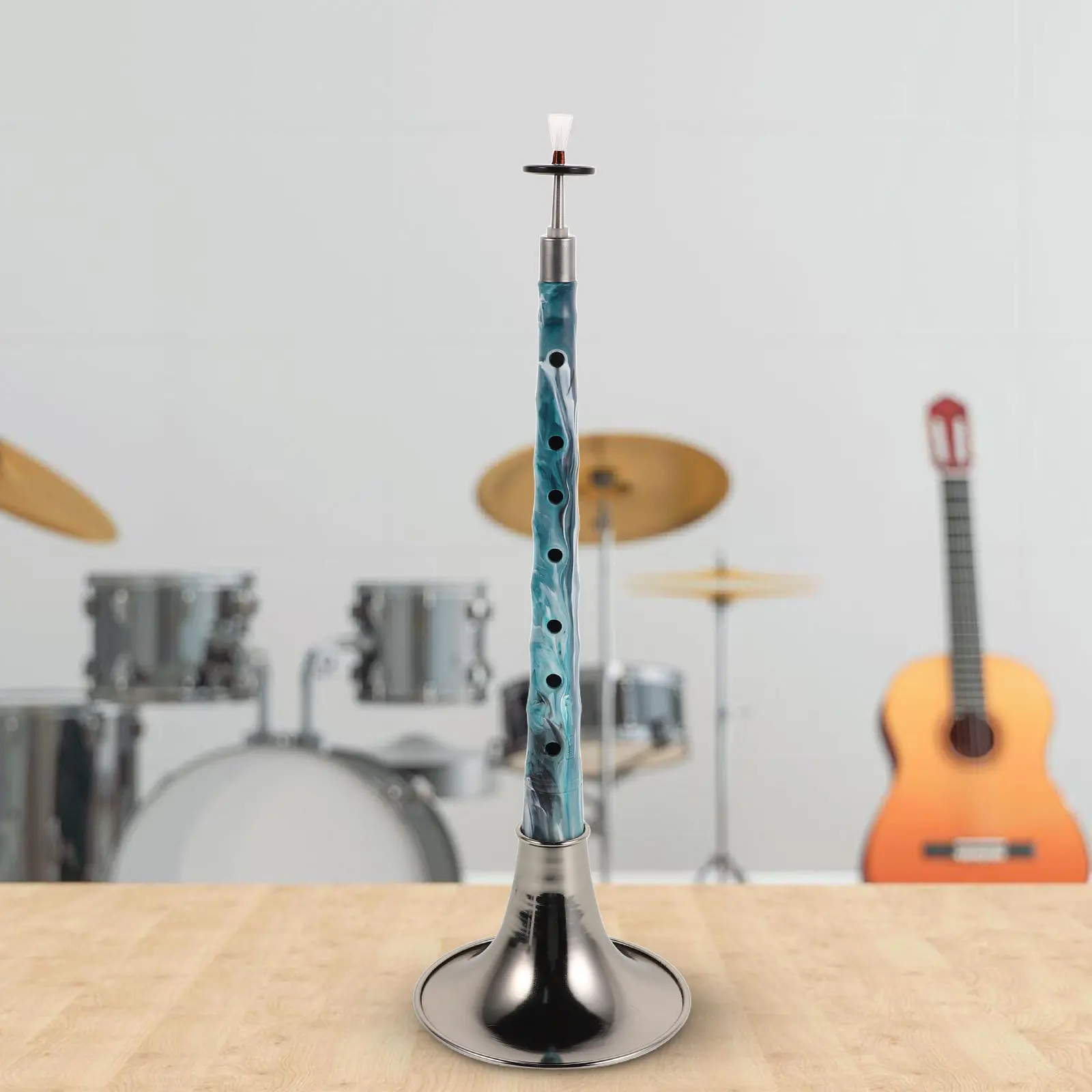 Traditional Chinese Suona Handcrafted Resin Wind Instrument with Exquisite Ink Painting Design for Beginners Students Teachers