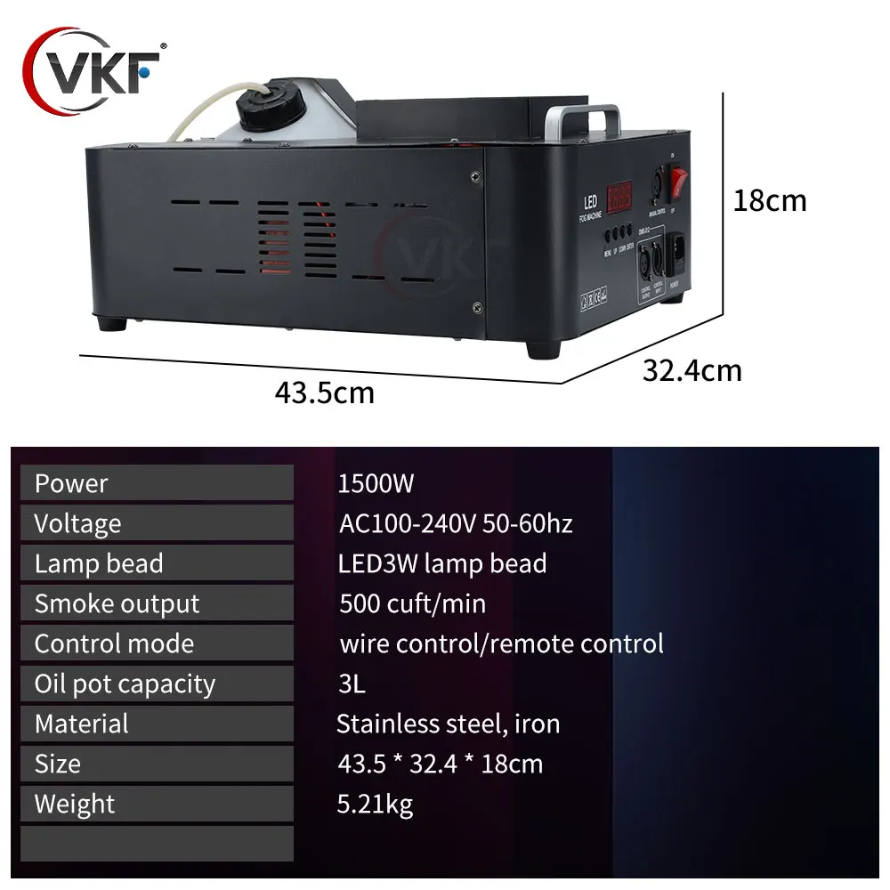 Machine à struction ée LED 1500W/3000W, Contrôle DMXorgen, pour DJ Chang, Discothèque, Spectacle sur Scène