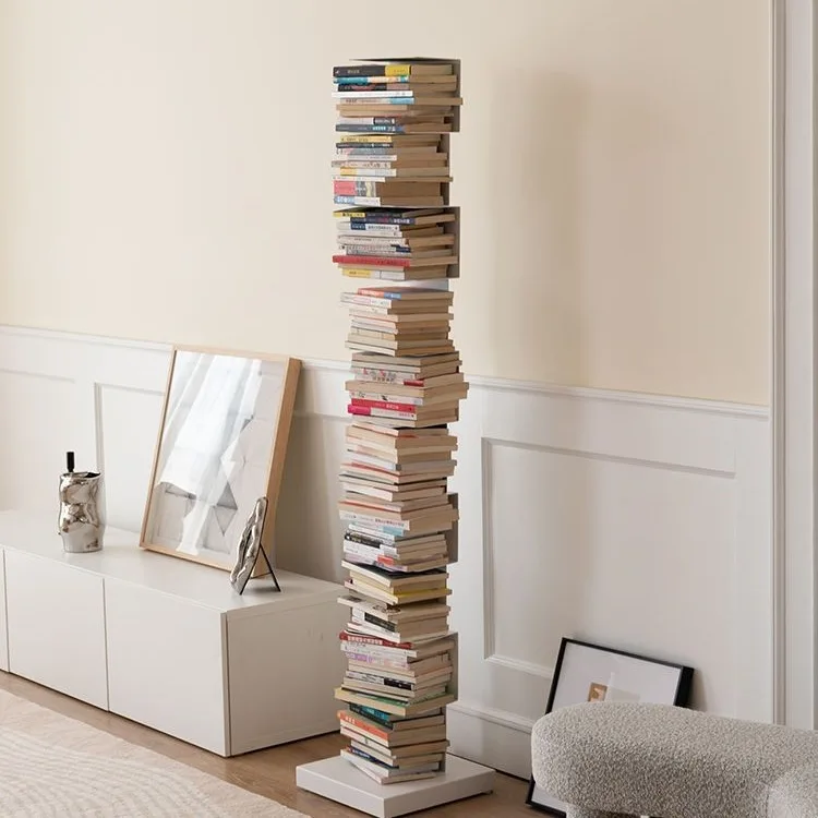 Invisible bookshelf Internet celebrity floor-to-ceiling living room wrought iron corner bookcase Modern simple three-dimensional