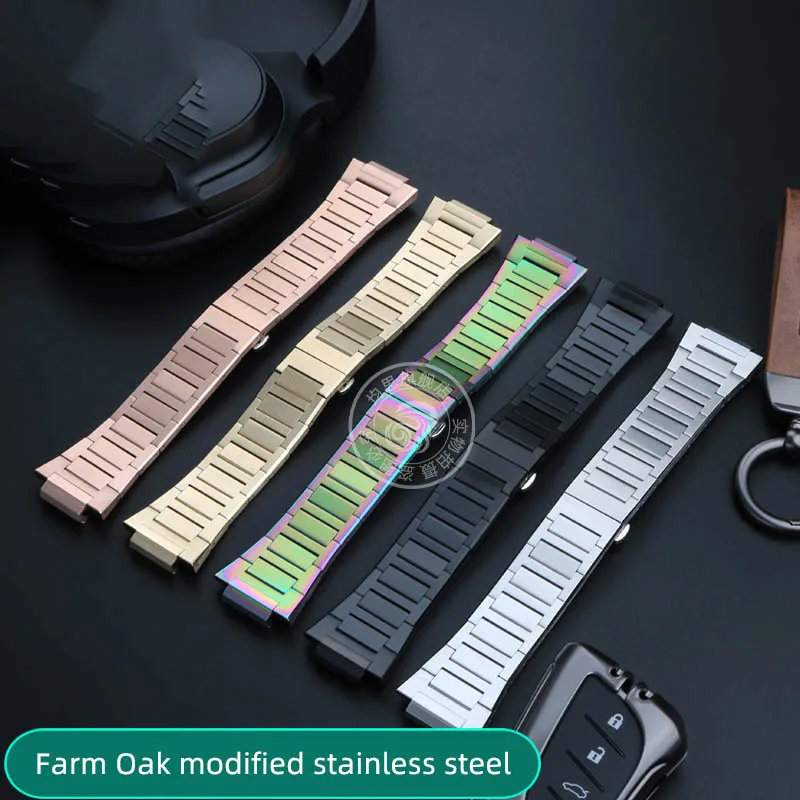 For Casio G-SHOCK GA-2100 GM2100 Series Farmhouse oak modified refined Steel Watch Chain Steel Men's Strap Wristband Bracelet