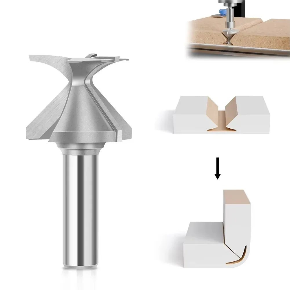 

1 PC R18/R30 1/2-Inch Shank Woodworking Router Bit,Tongue and Groove Router Bit,Carbide Tip V Bit