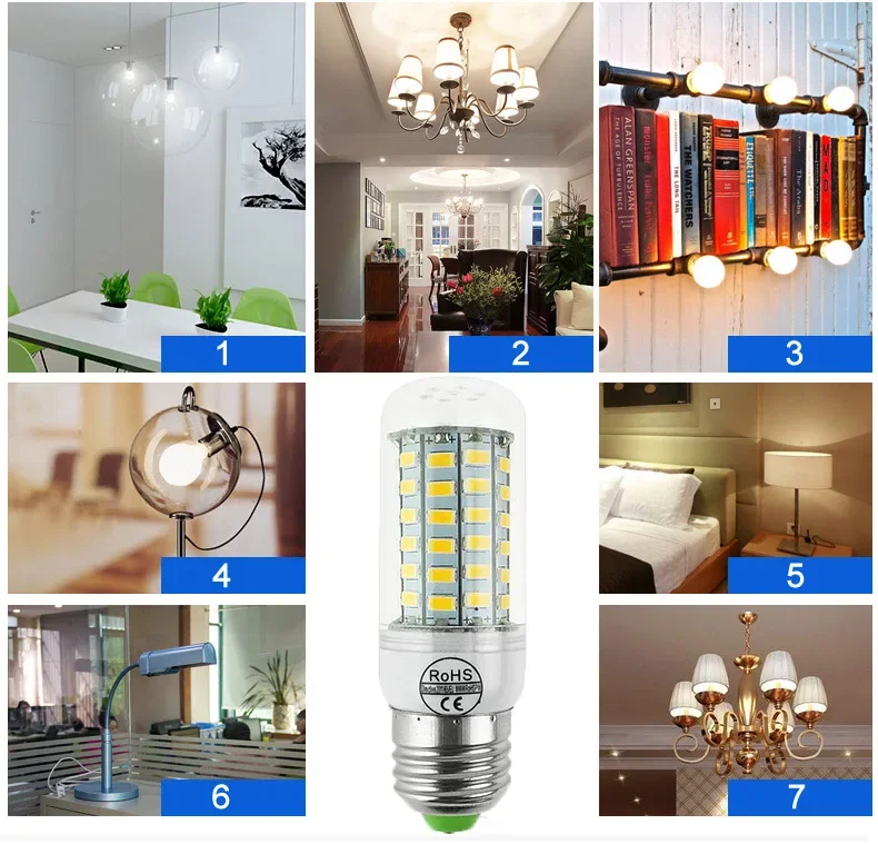 Led Light E14 110V SMD5730 24 Leds Light Bulbs Lampada LED Diode Lamps Energy Saving Light for Home Lâmpada Led E14